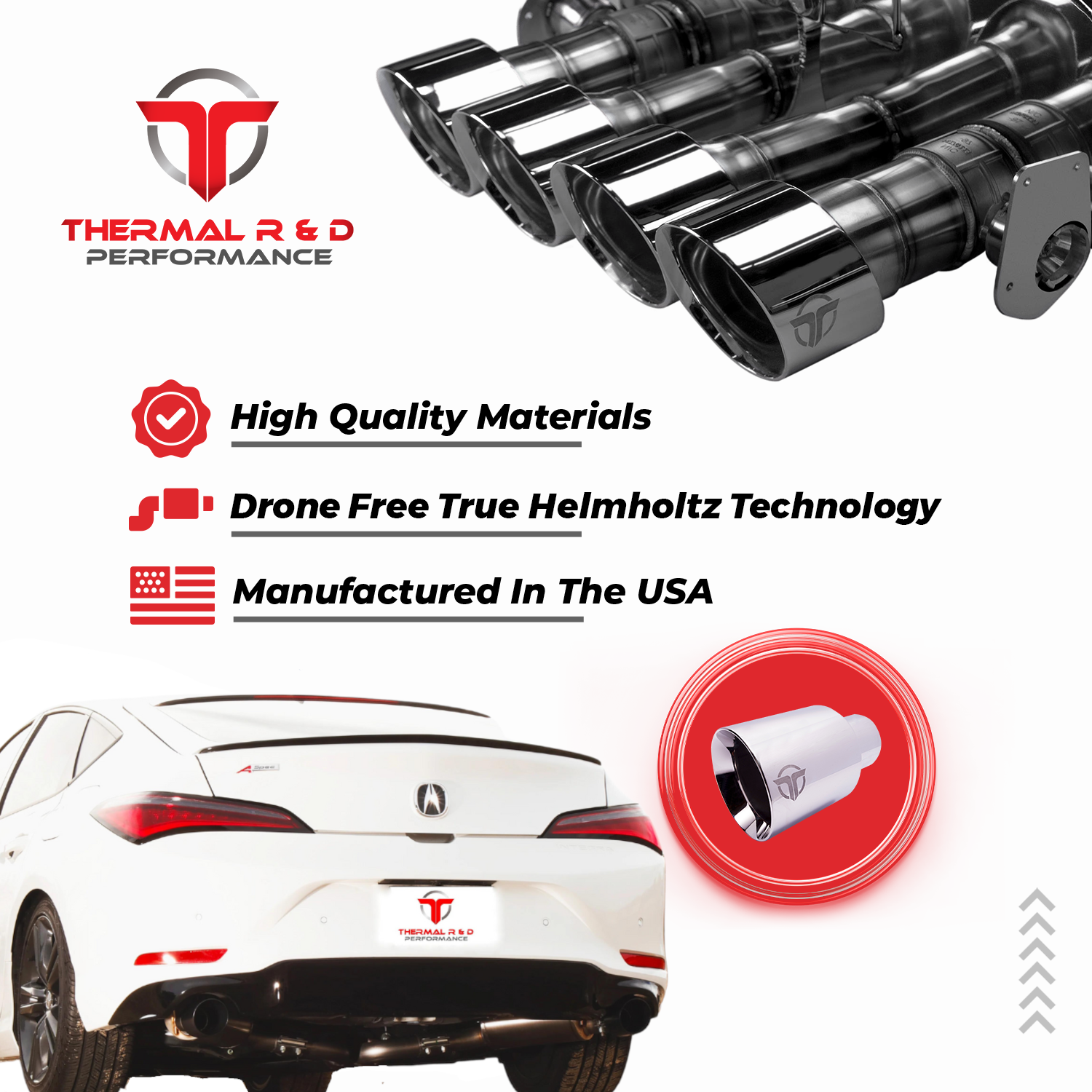 2023+ Acura Integra - Front Pipe Back Exhaust w/ Black Coated Exhaust Tips