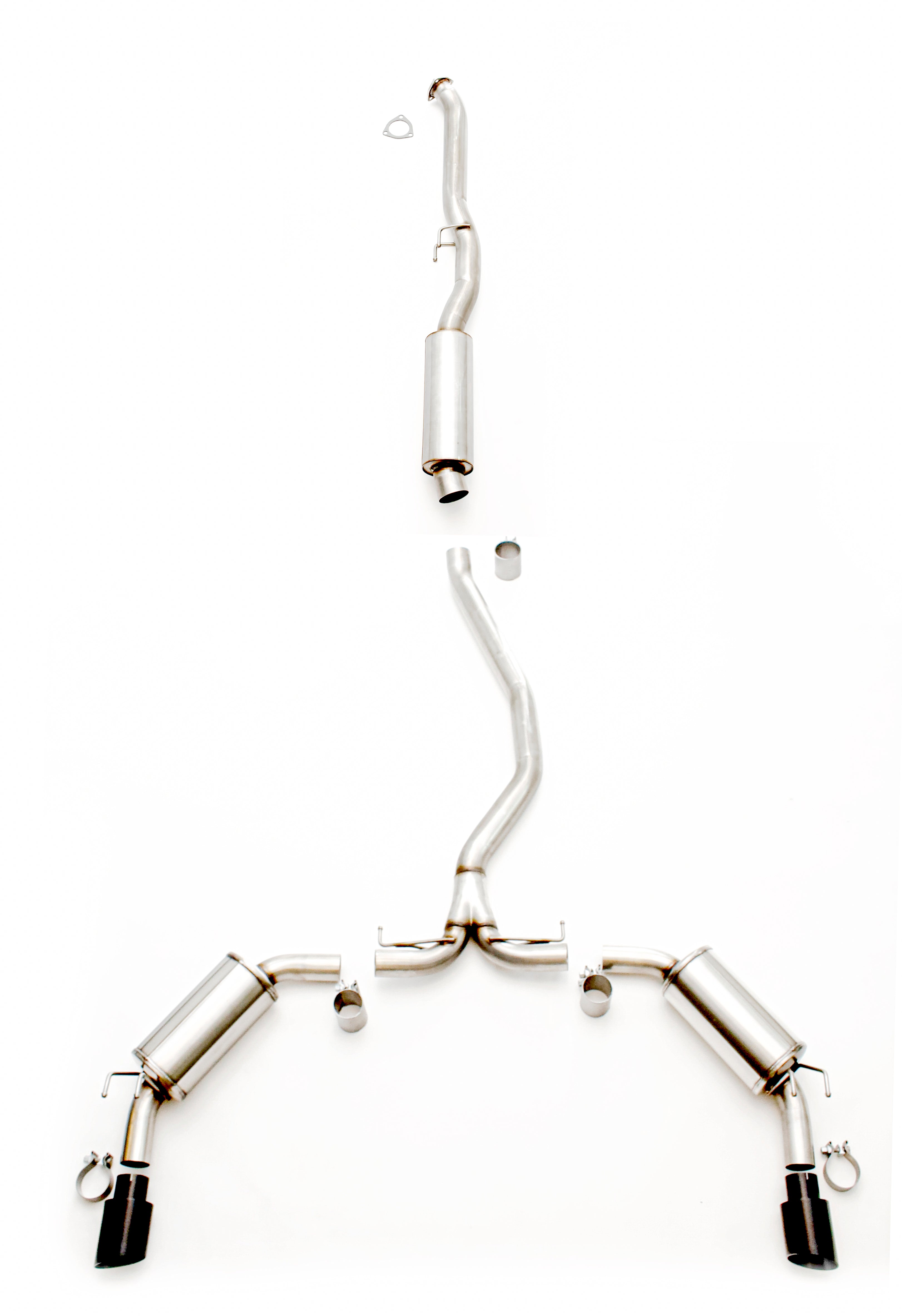 2023+ Acura Integra - Front Pipe Back Exhaust w/ Black Coated Exhaust Tips