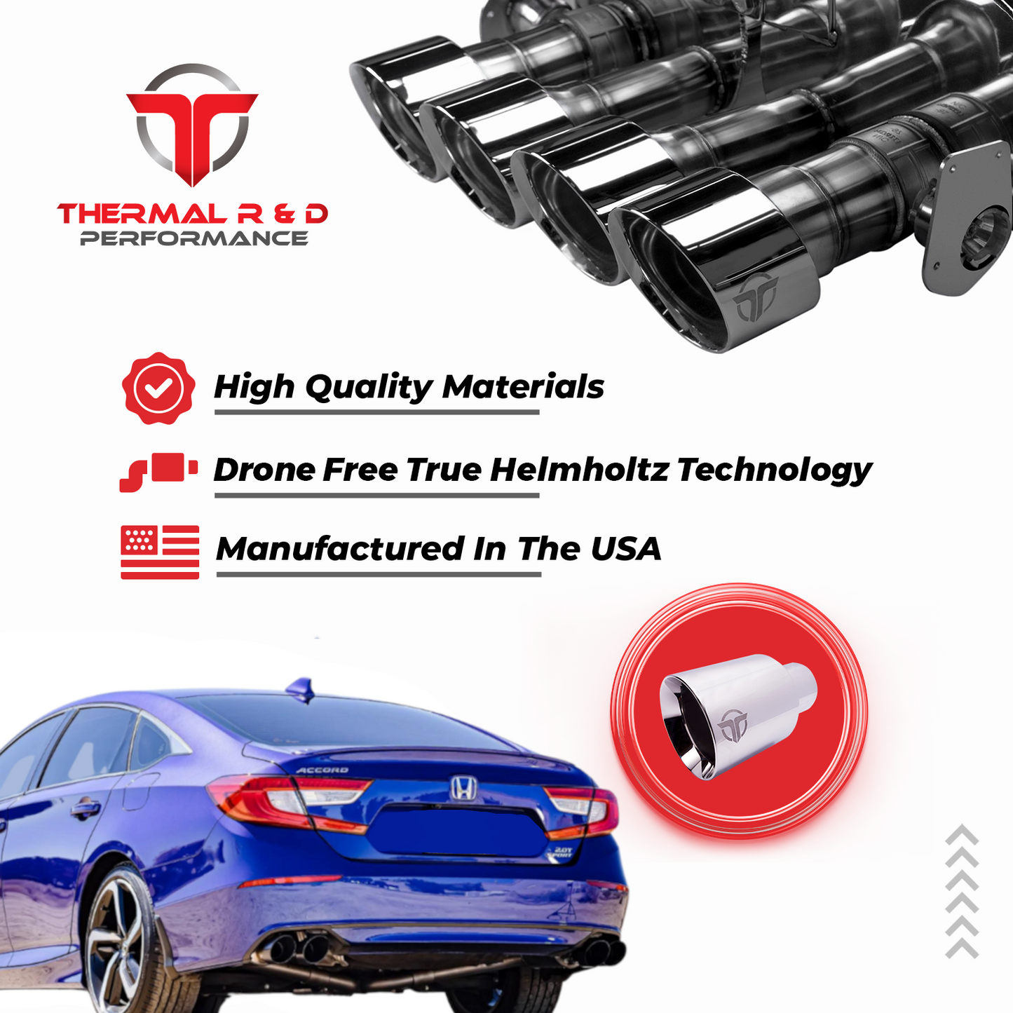 2018-2022 Honda Accord - 3" Front Pipe Back Exhaust w/ Coated Tips