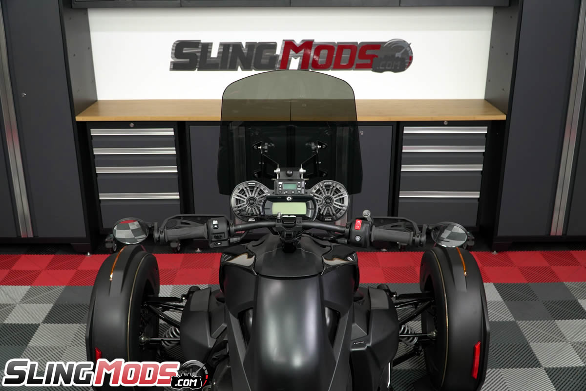 Can-Am Ryker Billet Aluminum Adapter Plate for the Madstad Windshield & SSV Works Audio System