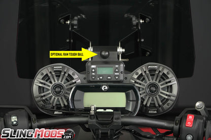Can-Am Ryker Billet Aluminum Adapter Plate for the Madstad Windshield & SSV Works Audio System