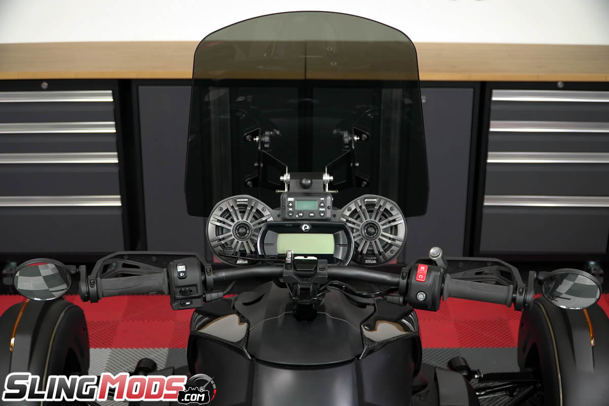 Can-Am Ryker Billet Aluminum Adapter Plate for the Madstad Windshield & SSV Works Audio System