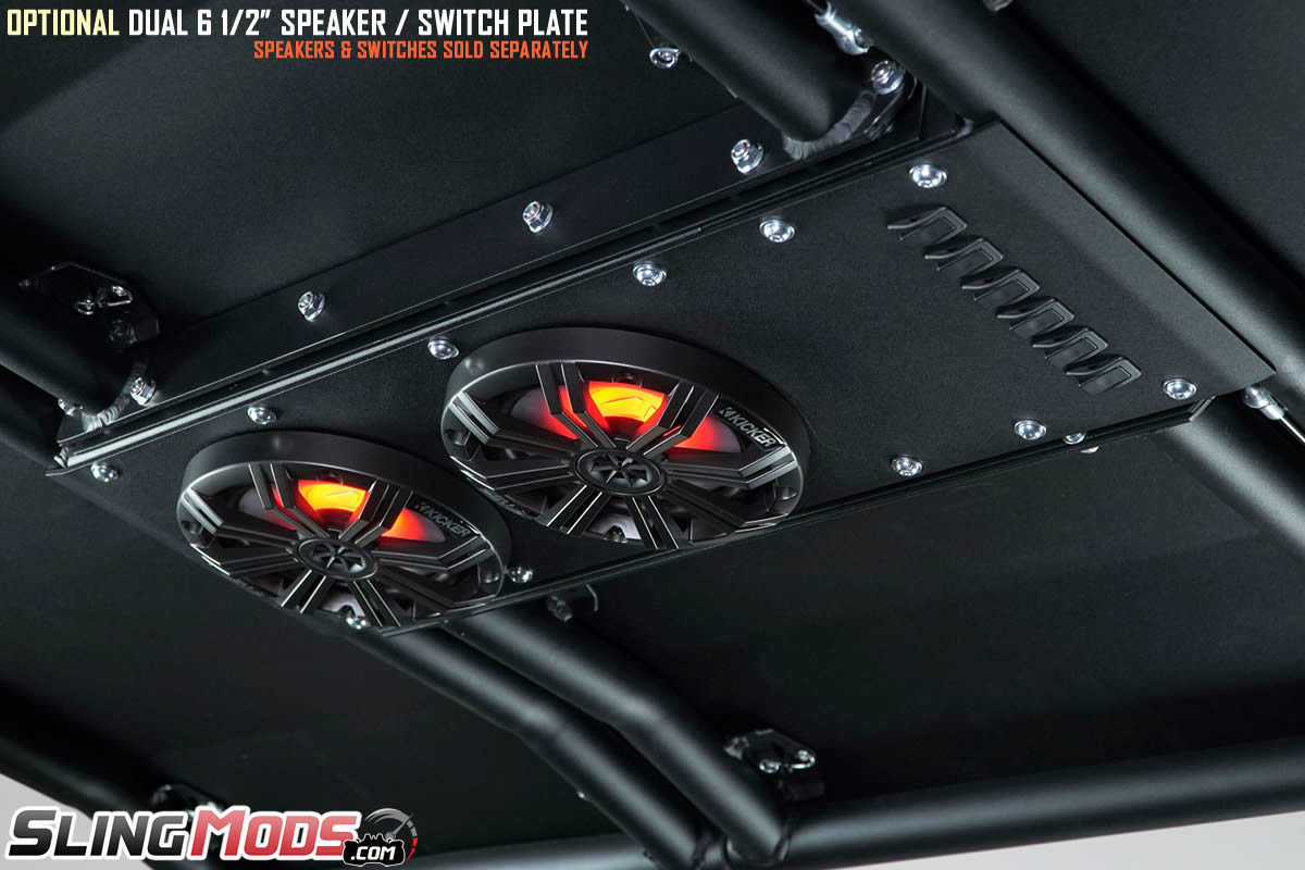 Polaris Slingshot Dual 6.5" Overhead Speaker Plate with Switch Cutouts for the Raptor Roof Top System
