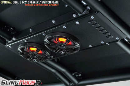 Polaris Slingshot Dual 6.5" Overhead Speaker Plate with Switch Cutouts for the Raptor Roof Top System