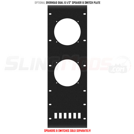 Polaris Slingshot Dual 6.5" Overhead Speaker Plate with Switch Cutouts for the Raptor Roof Top System
